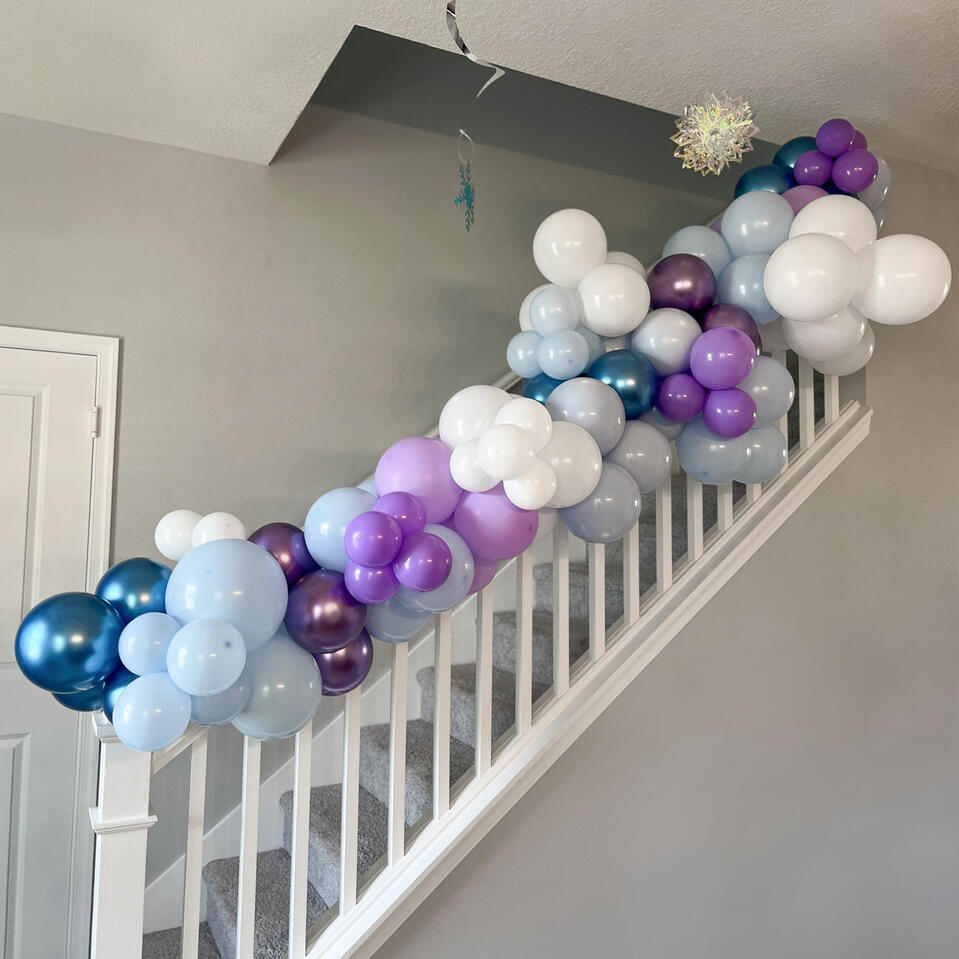 frozen themed balloon garland
